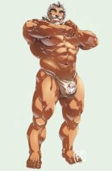 1boy abs another_eidos_of_dragon_vein_r armpits arms_up artist_signature balls_under_clothes bara beard beefy biceps big_areola big_bulge breasts bulge bulge_through_clothing daddy dilf edited flaccid forked_eyebrows frown full_body fundoshi fundoshi_only gay genital_outline gesture grin half-erect hi_res hifumi_(another_eidos) hunk japanese_clothes looking_at_viewer male male_only manly mature_male middle_aged moobs muscles muscular muscular_arms muscular_legs muscular_male muscular_thighs mustache navel pecs pubic_hair quadriceps rokushaku_fundoshi scar scar_on_stomach shadow short_hair simple_background six_pack solo standing thick thick_arms thick_eyebrows thick_legs thick_thighs tied_hair toenails toratorayatora tough_guy triceps watermark_removed white_fundoshi white_hair yaoi
