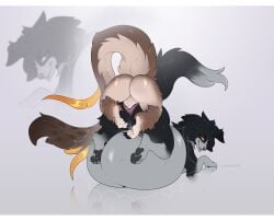 absurd_res anus avian belly big_belly bird border cmitchell digestion duo female feral hi_res long_tail orange_eyes owl tail vore white_border