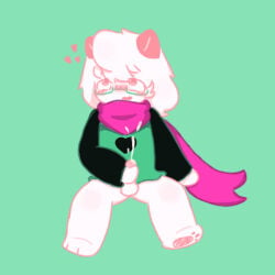1:1 anthro blush bodily_fluids bovid caprine clothed clothing cum deltarune ears_down enjoying eyewear fur genital_fluids glasses goat heart_symbol male male/male mammal masturbation masturbation_through_clothing open_mouth pink_eyes pivoted_ears raised_clothing raised_leg ralsei robe sitting solo spread_legs spreading undertale_(series) white_body white_fur