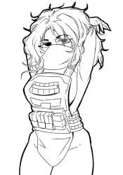 1girls armor artist_request breasts dummies_vs_noobs dummy_(roblox) gloves mask masked_female roblox roblox_game robloxian specialist_2_(dummies_vs_noobs) standing stretching tactical_gear tactical_nudity tagme thighs vest