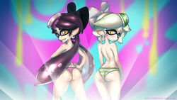 2girls animal_humanoid anthro ass beauty_mark butt callie_(splatoon) cephalopod cephalopod_humanoid curvy duo earrings female female_only humanoid inkling light-skinned_female light_skin looking_at_viewer looking_back looking_back_at_viewer marie_(splatoon) mask_(marking) multiple_females nintendo panties pointy_ears pseudo_hair revtilian showing_ass showing_butt splatoon splatoon_(series) squid squid_sisters straight_hair tentacle tentacle_hair thick thick_ass thick_butt thick_hips thick_thighs wide_hips yellow_eyes