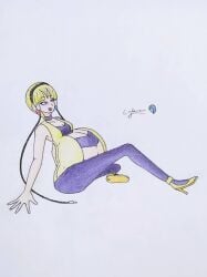 cyberiorr elesa_(pokemon) elesa_(pokemon_bw) enjoying_pregnancy female female_only gym_leader pokegirl pokemon pokemon_bw posing posing_for_the_viewer pregnancy pregnant pregnant_belly pregnant_female solo super_belly