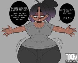 1boy big_ass big_ass_(male) big_butt big_lips chris_(cross-sama) clothes clothing cross_samax dark-skinned_male dark_skin ear_piercing girly glasses glasses_on_face hug_invitation huge_ass huge_butt lips male male_boobs male_breasts male_only mocha_draws oc original_character shorts shortstack sole_male thick_ass thick_thighs wide_hips