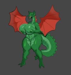 1girls anthro ass belly breast_squish breasts dragon dragon_girl featureless_breasts female female_only green_body holding_own_breasts huge_breasts large_breasts lego lego_castle lego_dragon_(6129c03) pale_ssnake red_wings scalie solo tail thick_thighs wide_hips