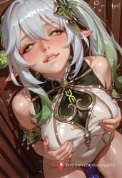 1girl 1girls ai_generated beautiful biting_lip biting_own_lip blush booty busty curvy cute dildo dildo_in_pussy dildo_insertion dildo_penetration dildo_riding dildo_sitting drunk drunk_female fanart female fit fit_body fit_female genshin_impact grabbing grabbing_own_breast high_quality highres hot hourglass_figure kneeling long_eyelashes looking_at_viewer nahida_(genshin_impact) naked navel nude orgasm parted_lips patreon pleasure_face puffy_lips puffy_nipples round_ass round_breasts round_butt sexy slim_waist squeezing_breasts stomach thick thick_ass thick_legs thick_thighs touching_self trembling waifu wet wet_body wide_hips