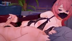 1boy 1girls 3d animated bed bedroom big_breasts breast_sucking breastfeeding breastfeeding_during_sex breasts censored feathers gray_hair handjob hetero holding horny_female hoyoverse koikatsu large_breasts large_penis light-skinned_female light-skinned_male light_skin lingerie lying mask mihoyo muscular nipples no_sound nursing_handjob on_back on_side penis pink_hair remielle_(zenless_zone_zero) remielle_dan sensual short_hair shorter_than_one_minute spectreccx stroking_penis tagme thick_thighs touching_penis veiny_penis video wings wise_(zenless_zone_zero) zenless_zone_zero