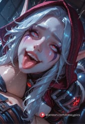 1girl 1girls 2girls ahe_gao ahegao ai_generated beautiful blush booty busty close-up curvy cute elf elf_ears elf_female elf_girl facial_markings fanart female female_only fit fit_body fit_female high_quality highres hot hourglass_figure lesbian long_eyelashes naked navel nude parted_lips patreon puffy_lips puffy_nipples rolling_eyes round_ass round_breasts round_butt sexy slim_waist stomach sylvanas_windrunner thick thick_ass thick_legs thick_thighs tongue_out trembling waifu wet wet_body wide_hips world_of_warcraft yuri