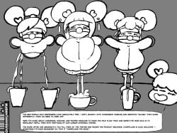 ahegao anthro ball_gag bear big_breasts blindfold bondage comic cum_inflation curvy_female english_text female flat_chest gag giant_panda huge_breasts lactation large_breasts medium_breasts milk multiple_girls overflow panda panda_girl shortstack solo text