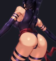 2d 2d_(artwork) 2d_artwork arm_strap ass ass_cleavage ass_focus back back_view backboob bare_shoulders big_ass black_background breasts comic_character elbow_gloves facing_away from_behind gloves highleg highleg_leotard large_breasts leotard light-skinned_female light_skin long_hair marvel marvel_comics marvel_rivals mutant_(marvel) outstretched_arms partially_visible_vulva pizzalover12 ponytail psylocke psylocke_(sai)_(vengeance) purple_hair purple_leotard purple_thighhighs pussy_slip red_sash revealing_clothes revealing_outfit sash simple_background skindentation solo spread_arms thick_ass thick_body thick_legs thick_thighs thigh_strap thighhighs thighs thong thong_leotard tight_clothing toned toned_female turtleneck turtleneck_leotard wide_hips x-men
