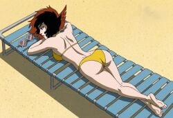 1girl 1girls ass ass_focus backshots barefoot bikini brown_hair butt butt_focus eyes_open fat_ass fat_butt feet female female_focus female_only foot_fetish half-dressed half_naked half_nude janet_van_dyne large_ass large_butt marvel marvel_comics relaxed relaxing resting resting_on_arms short_hair soles summer the_avengers:_earth's_mightiest_heroes thick thick_ass thick_butt thick_legs thick_thighs vacation wasp_(earth's_mightiest_heroes) wasp_(marvel)