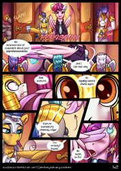 absurd_res accessory animal_genitalia armor balls bodily_fluids comic crossgender dialogue door door_slam ear_piercing earth_pony english_text equid equine feral flash_sentry_(mlp) friendship_is_magic ftm_crossgender galea genitals group hasbro headgear helmet hi_res horn horse jedayskayvoker male mammal my_little_pony mythological_creature mythological_equine mythology necktie notebook pegasus pencil_(object) penis piercing pony princess_cadance_(mlp) royal_guard_(mlp) sheath size_difference sweat sweatdrop text winged_unicorn wings