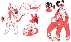 2021 anthro breedable_(omidas) duo female genitals hand_mouth head_vulva kobold large_legs living_hair model_sheet pseudo_hair red_body red_scales reptile scales scalie snake snake_hair submissive_(omidas) tattoorexy thick_thighs unusual_anatomy unusual_genitalia_placement unusual_vulva_placement vulva white_body white_scales