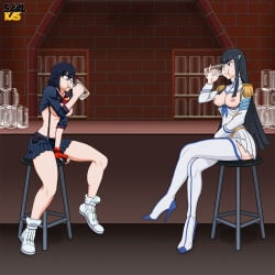 ass black_hair blush breasts bulge bulged_cheeks cheek_bulge chugging clothed_female_nude_female contest creampie cum cum_chugging cum_drinking cum_drinking_contest cum_dripping cum_in_bowl cum_in_container cum_in_mouth drinking drinking_cum drinking_glass drowning_in_cum erect_nipples female femdom femsub filled filled_cheeks force_feeding forced forced_cum_eating glass glass_of_cum gokkun huge_ass huge_ass_(female) jizz kill_la_kill kiryuuin_satsuki large_breasts long_hair matoi_ryuuko nipples pubic_hair puffy_cheeks pussy pussy_juice savalkas semen short_hair sister sisters swallowing swallowing_cum toned toned_body toned_female yuri