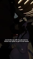fellatio goblin goblin_female hound long_hair male/female purple_skin vrchat vrchat_avatar vrchat_model werewolf