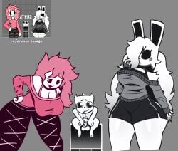 2girls1boy ashley_(oddmod) ashley_wave_trials cube_459_(geometry_dash) femgram geometry_dash graucierot oddmod penis reference_image thighs