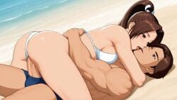 ai_generated couple_sex cowgirl_position female_dominating_male kim_kaphwan king_of_fighters kof mai_shiranui the_king_of_fighters vaginal_penetration vaginal_sex woman_on_top