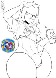 bulge deltarune gta_vi_cover_girl kris_(deltarune) male sketch tagme undertale_(series) zaicomaster14