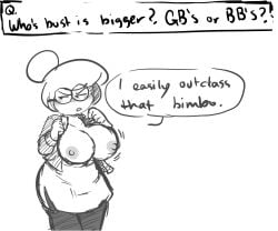 breasts breasts_out glasses golf_ball_(bfdi) nipples object_show object_shows picknpull