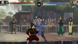 accurate_art_style accurate_body_type accurate_proportions armor avatar_legends avatar_the_last_airbender azula blue_clothing blue_eyes chunyaslayer city club crowd cuckquean dark-skinned_male dark_skin dick enemies femdom fighting_game handjob joo_dee kneeling penis public public_nudity public_sex republic_city royalty sokka streetcar suki surprised tagme tree uncircumcised video weapon