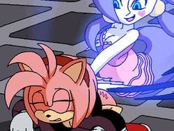 amy_rose animated anthro ass breasts clothing dboy female female/female furry ghost_girl gif lah panties sega sonic_(series) spanking stocks whip whipping yuri