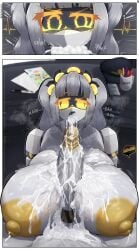 big_boobs big_penis boobs comic comic_page cum cum_in_mouth cum_on_breasts cumshot epokguyz glitch_productions j_(murder_drones) murder_drones n_(murder_drones)
