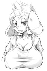 1girls breasts clothes coffeechicken female fur furry furry_only greyscale monochrome solo vao vao_(coffeechicken)