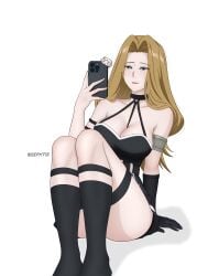 1girls 2d 2d_(artwork) 2d_artwork absurd_res absurd_resolution adult adult_female anime anime_character arm_support background big_boobs big_breasts black_choker black_clothes black_dress black_gloves black_outfit black_topwear blank_background breasts brown-eyed_female brown-haired_female brown_eyes brown_hair busty busty_female busty_girl calves choker cleavage clothes curtained_hair digital digital_art digital_drawing digital_drawing_(artwork) digital_media digital_media_(artwork) drawing dress fanart female female_focus female_only fingers full_body gloves hair_intakes hi_res high_res high_resolution highres knees knees_up large_boobs large_breasts lean_figure legs long_hair looking_at_viewer madhouse mage manga_character mature mature_female mature_woman methode_(sousou_no_frieren) mirror_selfie monotone_background narrow_waist one_color_background open_mouth open_mouth_smile outfit parted_bangs parted_lips plain_background portrait posing posing_for_picture posing_for_the_viewer selfie selfie_pose sephtis shoulders sitting slender_body slender_waist slim_female slim_waist smile smiley_face smiling solid_color_background solo sousou_no_frieren taking_selfie thighs tongue topwear white_background wide_hips woman