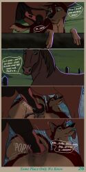 anal anal_penetration animal_genitalia animal_penis anus balls bandit_(holidaypup) bodily_fluids canid canine canis comic dialogue digital_media_(artwork) domestic_dog duo english_text equid equine equine_genitalia equine_penis erection feet feral feral_on_feral feral_penetrated feral_penetrating feral_penetrating_feral from_behind_position fur genital_fluids genitals hi_res holidaypup horse interspecies large_penetration leaking_precum looking_at_genitalia looking_at_penis looking_back looking_pleasured male male/male male_penetrated male_penetrating male_penetrating_male mammal night nude outside outside_sex paws penetration penile penile_penetration penis penis_in_ass plant precum precum_string sex shallow_penetration size_difference smaller_penetrated smile stretched_anus tail text toes tongue tongue_out urethra