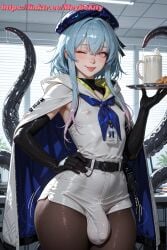 1boy ai_generated bulge cum femboy otoko_no_ko shorts solo tentacles trap yaoi