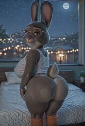 1girls ai_generated ai_video animated anthro ass_clap ass_clapping back_view barefoot bbw big_ass big_breasts bonnie_hopps bouncing_ass bunny bunny_girl bunny_tail chubby chubby_female crop_top disney fat fat_ass female from_behind furry furry_female glasses grey_fur looking_at_viewer looking_back mature mature_anthro mature_female milf orange_socks plump round_glasses seductive shortstack socks solo sound sound_warning squatting tagme tail thong twerk twerking video vlrgromns white_crop_top white_thong zootopia zootropolis