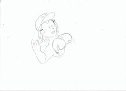 animated anthro big_breasts black_and_white breasts cute female hair hat huge_breasts looking_at_penis loop mammal monochrome nude paizuri penis sex solo_focus straight theicedwolf traditional_media_(artwork)