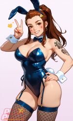 artist:pixipeach overwatch brigitte 1girl solo breasts large_breasts nipples areolae ass pussy nude completely_nude uncensored nsfw hentai blush curvy thick_thighs wide_hips thighs navel long_hair looking_at_viewer smile seductive open_mouth full_body high_resolution highly_detailed simple_background rule34 ai_generated patreon
