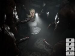 1girls 3d 6boys completely_naked completely_nude completely_nude_male currysfm dark-skinned_male defeated defeated_heroine female game_over grace_ashcroft grace_ashcroft_(julia_pratt) imminent_gangbang imminent_group_sex imminent_sex interracial naked naked_male nude nude_male resident_evil resident_evil_9:_requiem surrounded_by_penises veiny_penis