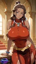 1girls ai_generated avatar_the_last_airbender dark-skinned_female female huge_breasts jinxed_ai katara large_breasts