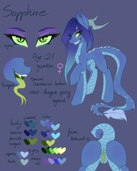 ass dragon equine female friendship_is_magic hair horn horse hybrid long_hair mammal my_little_pony pony pussy sapphire solo tongue unknown_artist