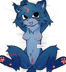 blue_fur blue_skin boobs boobs_focus boobs_out dandy's_world dandys_world eclipse_(dandy's_world) female female_focus female_only femsub furry furry_breasts furry_ears furry_female furry_only furry_tail muhosranskin naked_female nipples pawpads paws pink_nipples pink_pawpads pussy pussy_focus pussy_juice sweat sweatdrop sweating sweaty_body