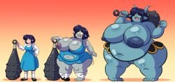 1girls 2024 akane_tendo areola areolae black_eyes black_shoes blue-skinned_female blue_areola blue_areolae blue_dress blue_hair blue_nipples blue_skin blue_skinned_female breast_expansion breasts_bigger_than_head clothed clothed_female clothing club club_(weapon) corruption dress eye_color_change fat fat_female female female_only grepstrash height_growth holding_weapon horns huge_areola huge_areolae huge_belly huge_breasts light-skinned_female light_skin light_skinned_female medium_breasts medium_hair naked naked_female nipples nude nude_female obese obese_female oni oni_female oni_horns overweight overweight_female pointy_ears prinnydood pussy ranma_1/2 red_eyes ripped_clothes ripped_clothing ripped_dress ripped_socks ripping_clothing ripping_dress school_uniform shirt shoes skin_color_change socks solo solo_female species_transformation thick_thighs transformation transformation_sequence vagina weapon weight_gain weight_gain_female white_shirt white_socks wide_hips
