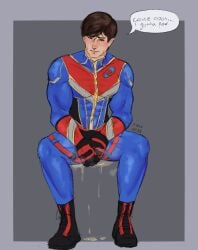 1boy blush captain_man clothed clothing desperate desperation dialouge embarrassed english_text front_view henry_danger humiliated humiliation leaking_urine male male_only muscles muscular muscular_arms muscular_chest muscular_legs muscular_male no_visible_genitalia omorashi peeing peeing_self pissing_pants ray_manchester raymond_ray_manchester rendered self_upload simple_background sitting solo_male speech_bubble superhero sweat sweating tagme tagme_(artist) text tight_clothing toxxnyaa urination urine watermark watersports wet_clothes wet_clothing wetting wetting_self