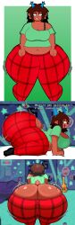 antlers ass ass_cleavage ass_crack big_ass big_breasts big_butt breasts butt_crack cleavage deer deer_antlers deer_ears deer_girl deer_horns deer_humanoid deer_tail deltarune dess_holiday drawafuan freckles freckles_on_ass freckles_on_face horns huge_ass huge_boobs huge_breasts huge_butt short_tail tail thick_thighs undertale undertale_(series) wide_hips