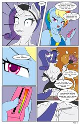 anthro anthrofied anus blue_background blue_fur blue_hair clothed clothing comic dekomaru duo equine female friendship_is_magic fur hair half-closed_eyes horn horse inside looking_at_viewer maid_uniform mammal multicolored_hair my_little_pony open_mouth plain_background pony pussy rainbow_dash_(mlp) rainbow_hair rarity_(mlp) sex_toy skimpy smile straight_hair teeth tongue vibrator vibrator_in_pussy white_fur wings yuri