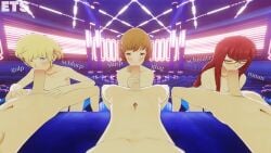 3boys 3girls 3girls3boys aigis_(persona) ass blonde_hair brown_hair closed_eyes couch couch_sex eulathighstraps eyes_half_open fellatio glasses group_sex heart-shaped_pupils makoto_yuki meme meme_reference narukami_yu persona persona_3 persona_4 persona_5 red_hair ren_amamiya satonaka_chie stroking_penis sumire_yoshizawa text yellow_hair