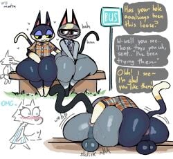 2boys anal anal_fisting animal_crossing anthro big_ass big_butt bottom_heavy bottomless bus_stop fisting furry huge_ass huge_butt male male/male male_only marshal_(animal_crossing) nintendo public punchy_(animal_crossing) raymond_(animal_crossing) uromatsu