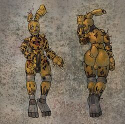 1boy 2015 animatronic anthro anus ass backsack butt erection exposed_wires femboy five_nights_at_freddy's five_nights_at_freddy's_3 fnaf gay lagomorph looking_at_viewer looking_back machine male male_only mammal mechanical penis presenting presenting_ass presenting_butt rabbit robot scottgames smile solo solo_focus springtrap springtrap_(fnaf) teasing undead wires