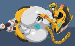 1dickgirl 2026 anus ass backsack balls big_breasts big_butt black_body blue_anus blue_eyes breasts dickgirl digital_drawing_(artwork) digital_media_(artwork) futa_sans_pussy futanari genitals glistening glistening_body glistening_breasts glistening_butt gynomorph hi_res huge_ass huge_breasts huge_butt huge_thighs humanoid intersex looking_at_viewer lying machine mecha metal_cardbot mouthless on_side one_eye_closed orange_body ravage41 rear_view robot robot_humanoid segmented_tail side_boob solo spread_butt spreading tachi_(metal_cardbot) tachy_(metal_cardbot) tail thick_thighs visor_eyes white_body wink yellow_body
