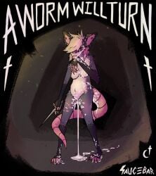 absurd_res after_fight after_sex american_opossum anthro bite_scar bodily_fluids carmine_mcscarra cum cum_covered cum_from_vagina cum_in_vagina cum_inflation cum_inside cum_on_face cum_on_feet cum_on_leg cum_on_tail cum_pool cum_waterfall dagger excessive_cum excessive_genital_fluids eye_trail feet female genital_fluids hi_res hole_in_ear inflation leaking_cum mammal marsupial melee_weapon messy nude poster_template red_eyes ring scar solo tail text waschbar weapon wiping_mouth