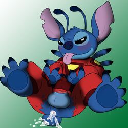 2015 after_sex anus balls bulge cum cum_in_ass cum_inside disney experiment_(species) lilo_and_stitch male male_only presenting solo spreading stitch wellek