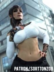 1girls ai_generated black_hair black_ops breasts call_of_duty dancer dancing emma_kagan fully_clothed grope groping hot sorttonzob tagme tattoo video