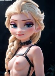 1girls 2d 3d ai_generated athletic athletic_female big_ass big_breasts big_eyes blonde_female blonde_hair blue_eyes bondage bondage_outfit braid breasts chest choker curvy curvy_figure cute cute_face detailed disney elsa_(frozen) exposed_breasts eyelashes eyeshadow female female_only fit fit_female focus frozen_(film) frozen_2 harness high_quality large_breasts leash legs light-skinned_female light_skin lips lipstic looking_at_viewer makeup mascara nero100 nipples on_leash pale-skinned_female pale_skin perky_breasts pet_play posing restrained seductive seductive_look skinny skinny_girl stable_diffusion tagme thighs thin_female thin_waist tied_up