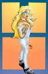 1girls 2008 alison_blaire artist_request blonde_hair dazzler female female_only marvel marvel_comics solo straight_hair tagme x-men