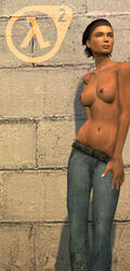 1girls 3d alyx_vance breasts clothing dark-skinned_female dark_skin female female_only garry's_mod gmod half-life half-life_(series) half-life_2 headband human human_female human_only jeans leaning_forward leaning_to_the_side nipples pants pants_only rage_viper solo standing tagme topless trousers